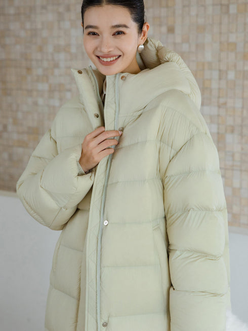 Long Hooded Down Coat